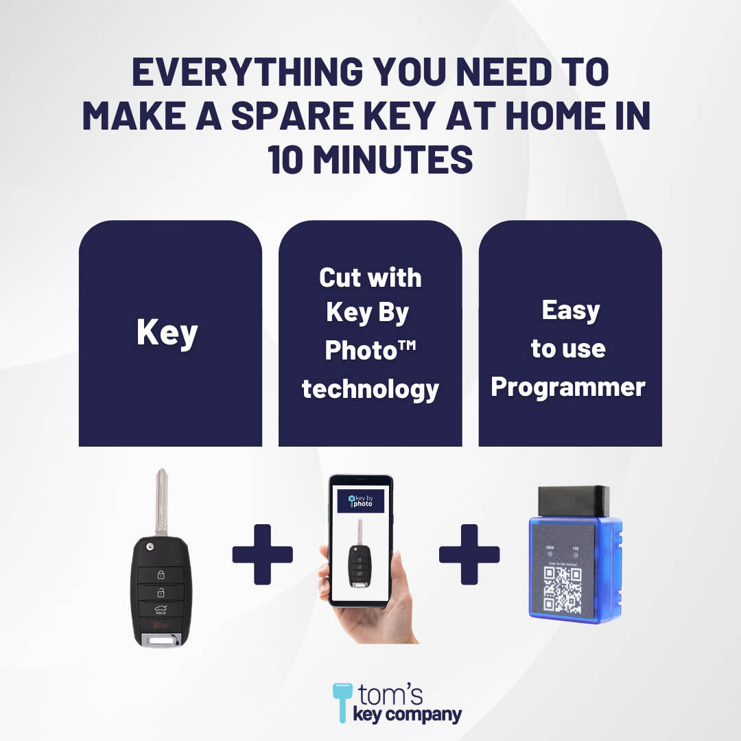 Ultimate Remote Key Bundle with Programming Tool, Aftermarket 4-Button Remote Key and Key By Photo for Select Kia Vehicles (KIACK-4B-167-K-UKB)