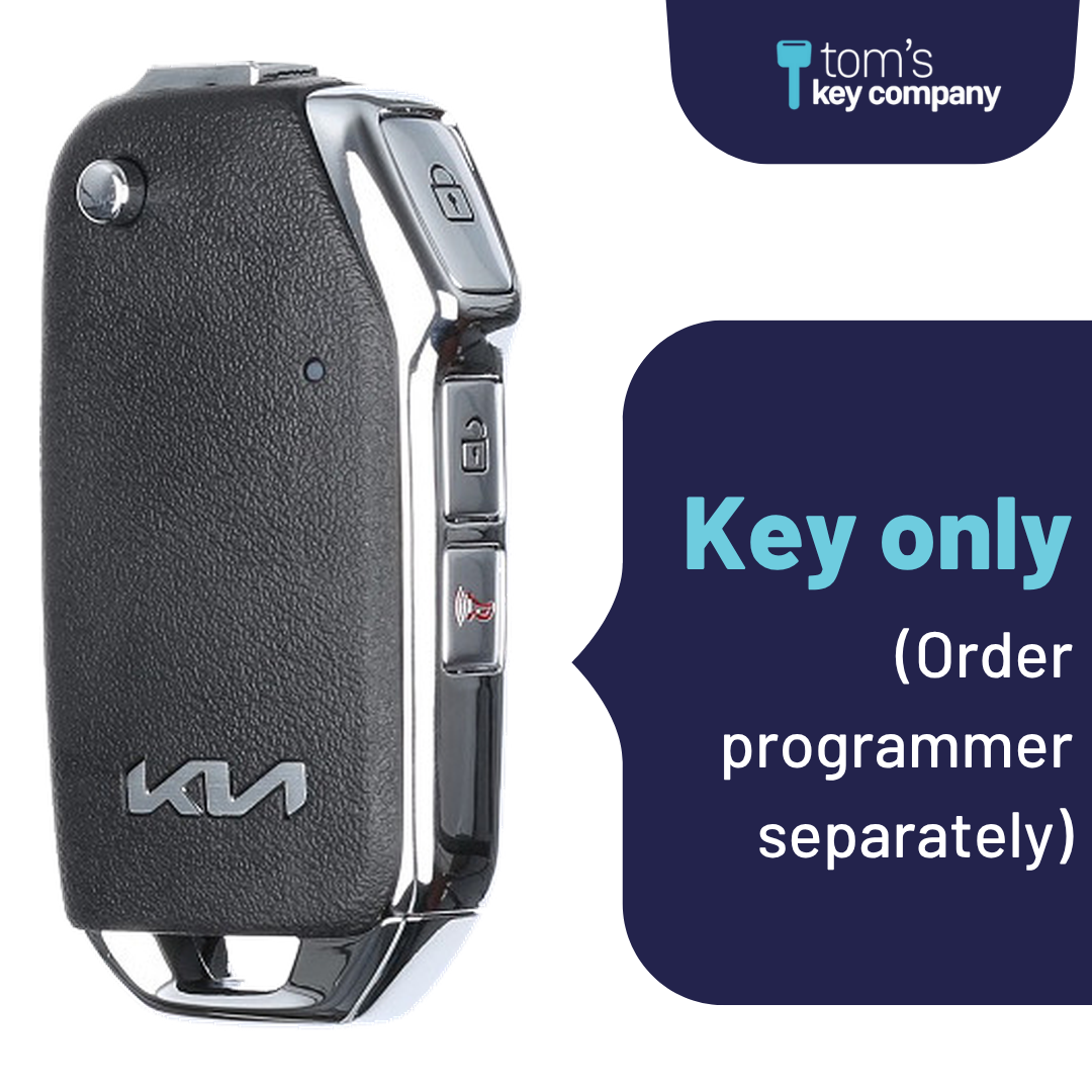 Brand New Aftermarket 3-Button Remote Key with Lock, Unlock, Panic for Select Kia Vehicles (KIAFLP-3B-237-REF-K)