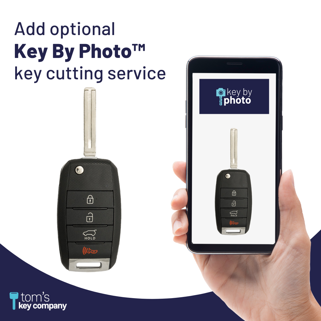 Brand New Aftermarket 4-Button Remote Key with Lock, Unlock, Trunk, Panic for Select Kia Vehicles (KIAFLP-4B-TR-147-K)