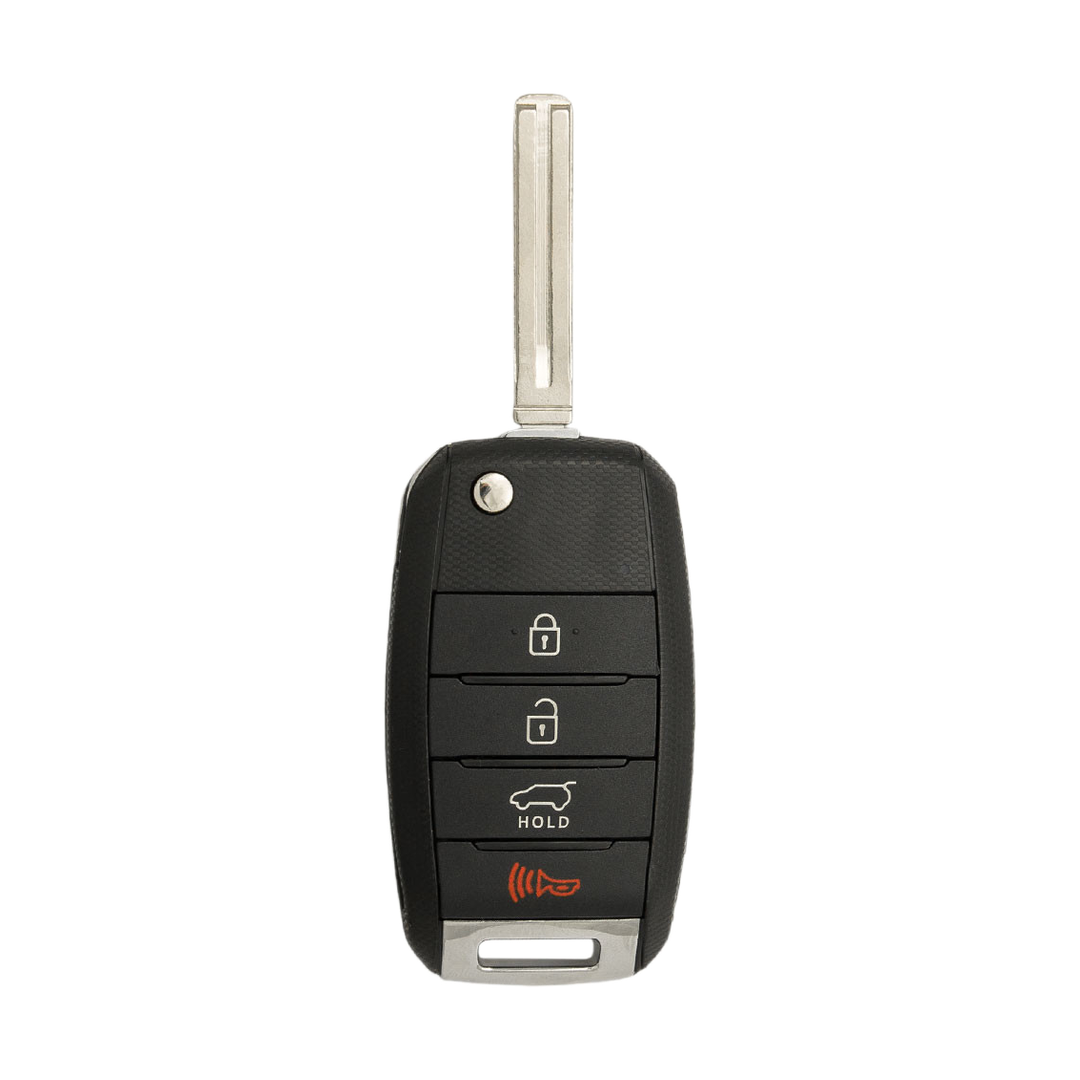 Brand New Aftermarket 4-Button Remote Key with Lock, Unlock, Trunk, Panic for Select Kia Vehicles (KIAFLP-4B-TR-147-K)