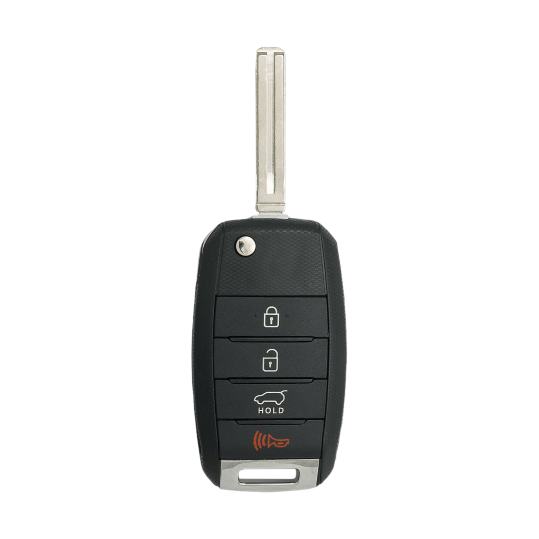 Brand New Aftermarket 4-Button Remote Key with Lock, Unlock, Trunk, Panic for Select Kia Vehicles (KIAFLP-4B-TR-157-K)