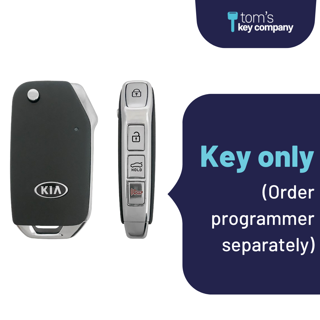 Brand New Aftermarket 4-Button Remote Key with Lock, Unlock, Trunk Hold, Panic for Select Kia Vehicles (KIAFLP-4B-TR-189-REF-K)
