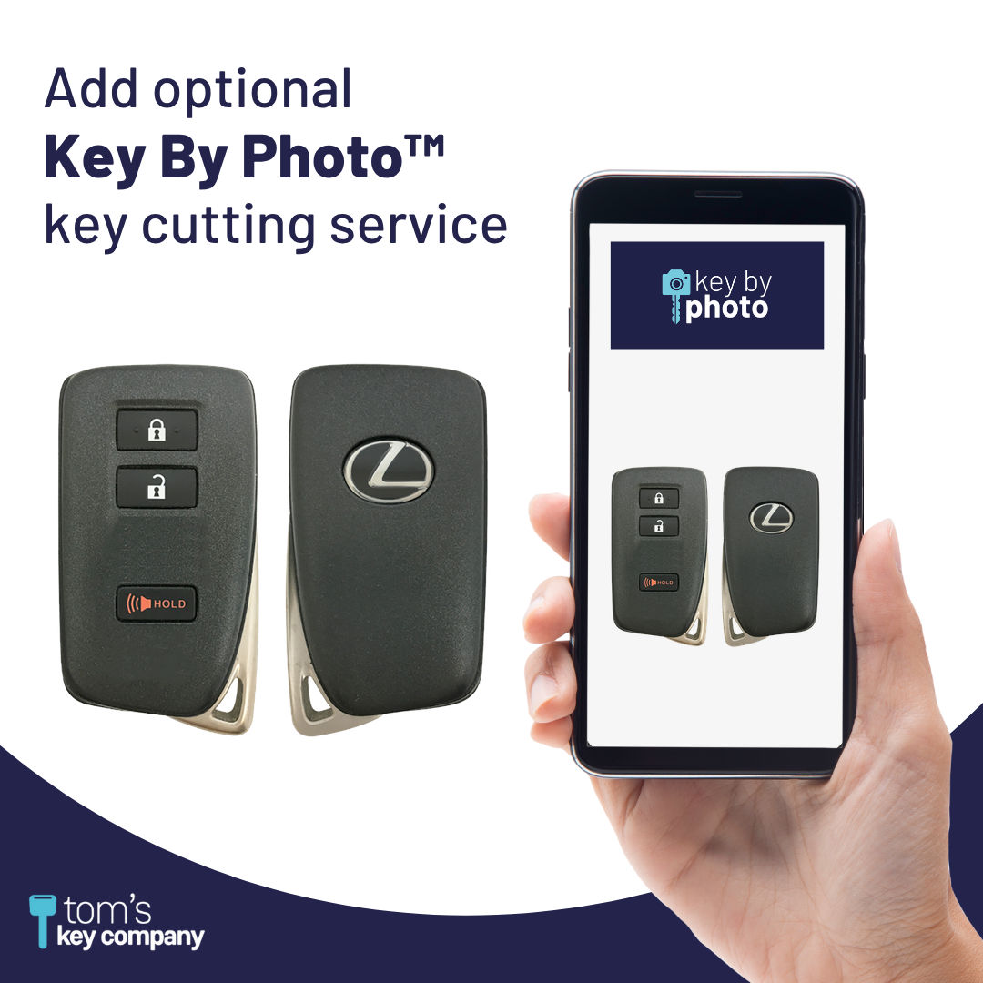 Like New Refurbished 3-Button Smart Key Fob with Lock, Unlock, Panic for Select Lexus Vehicles (LEXSK-3B-45-REF-K)