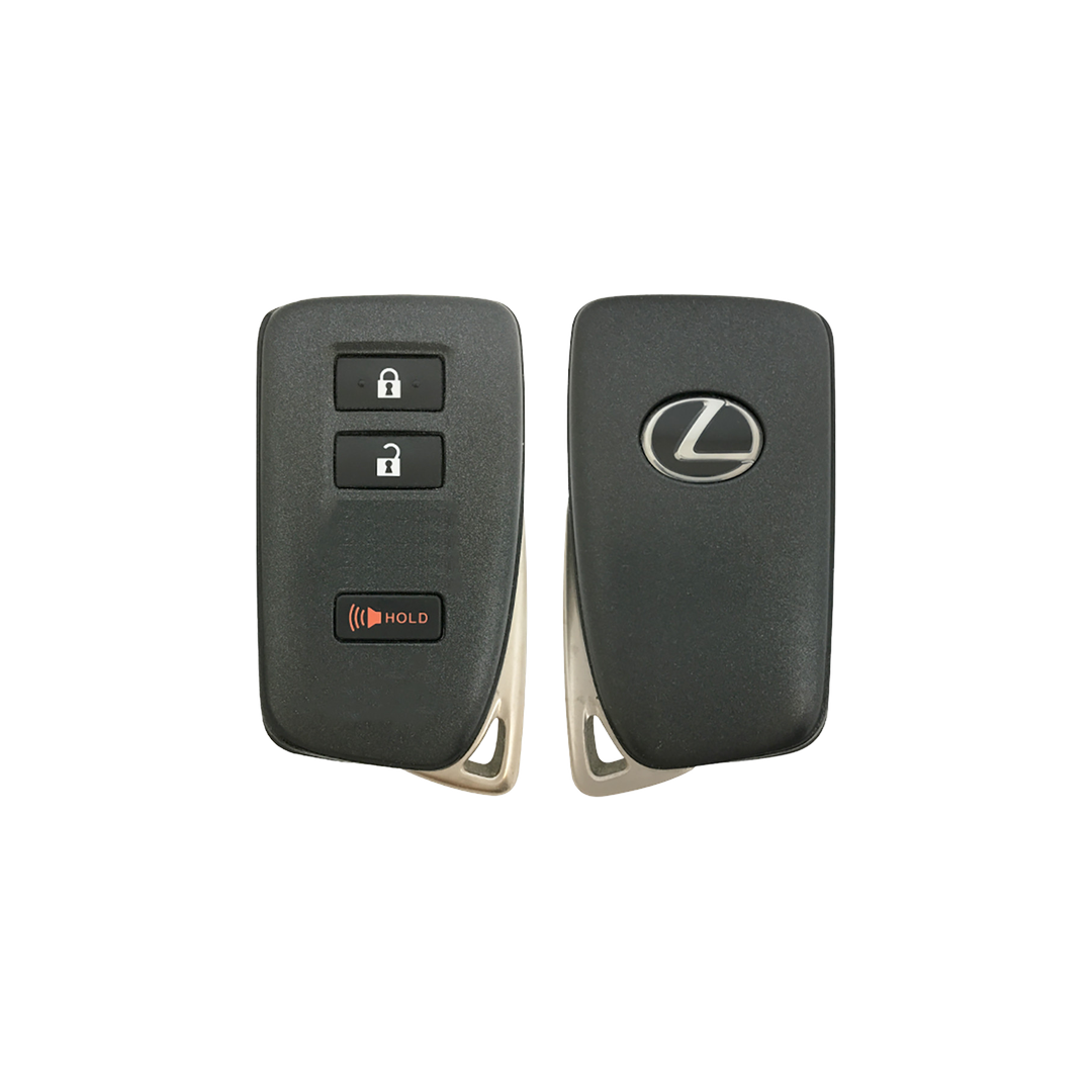 Like New Refurbished 3-Button Smart Key Fob with Lock, Unlock, Panic for Select Lexus Vehicles (LEXSK-3B-45-REF-K)
