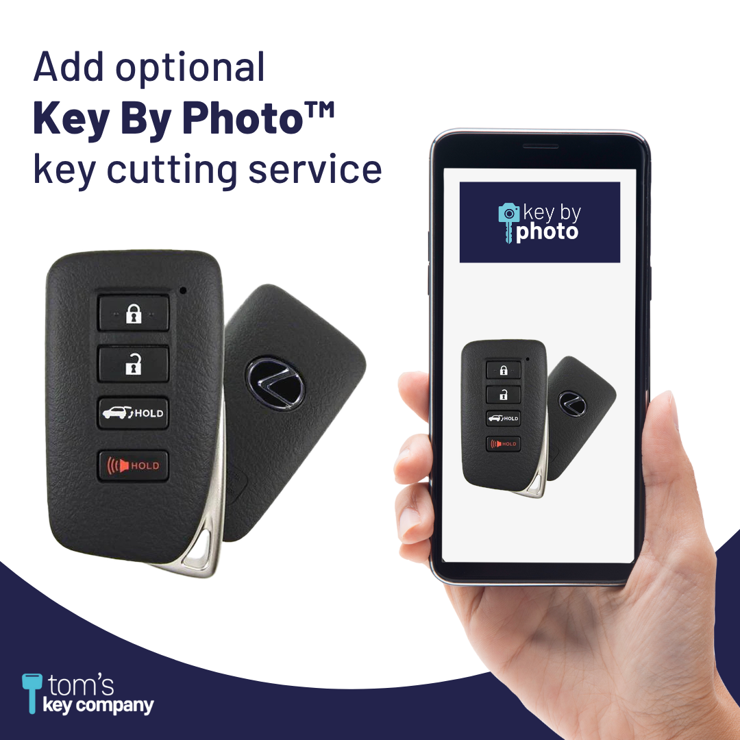 Like New Refurbished 4-Button Smart Key Fob with Lock, Unlock, Hatch Hold, Panic for Select Lexus Vehicles (LEXSK-4B-HR-46-REF-K)