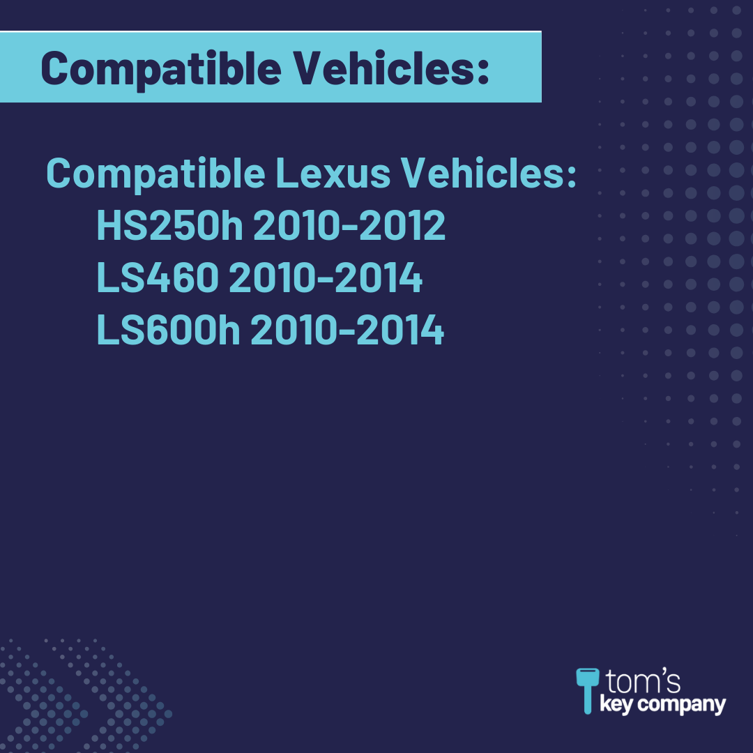 Like New Refurbished 4-Button Smart Key Fob with Lock, Unlock, Trunk, Panic for Select Lexus Vehicles (LEXSK-4B-TR-27-K)