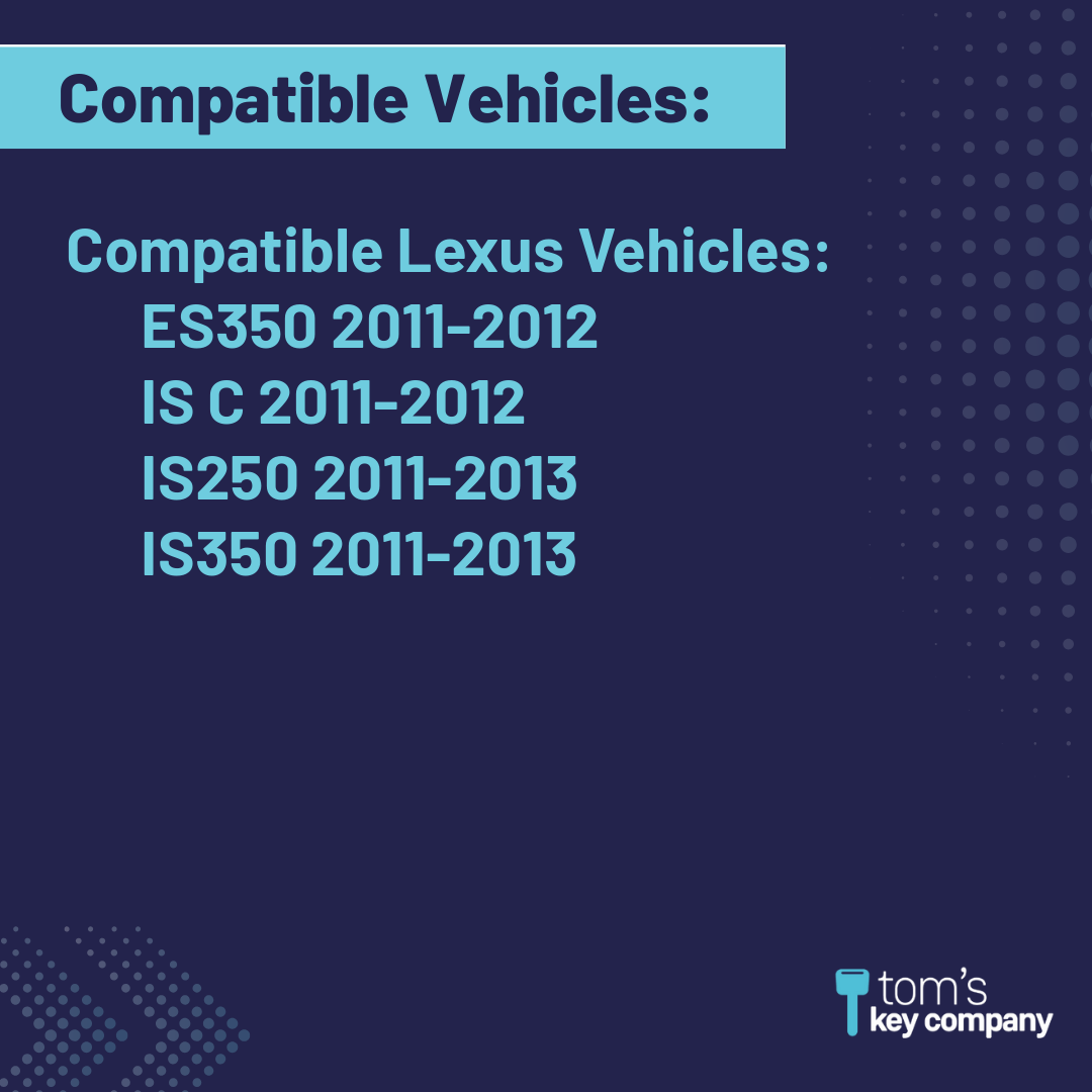 Like New Refurbished 4-Button Smart Key Fob with Lock, Unlock, Trunk, Panic for Select Lexus Vehicles (LEXSK-4B-TR-32-REF-K)