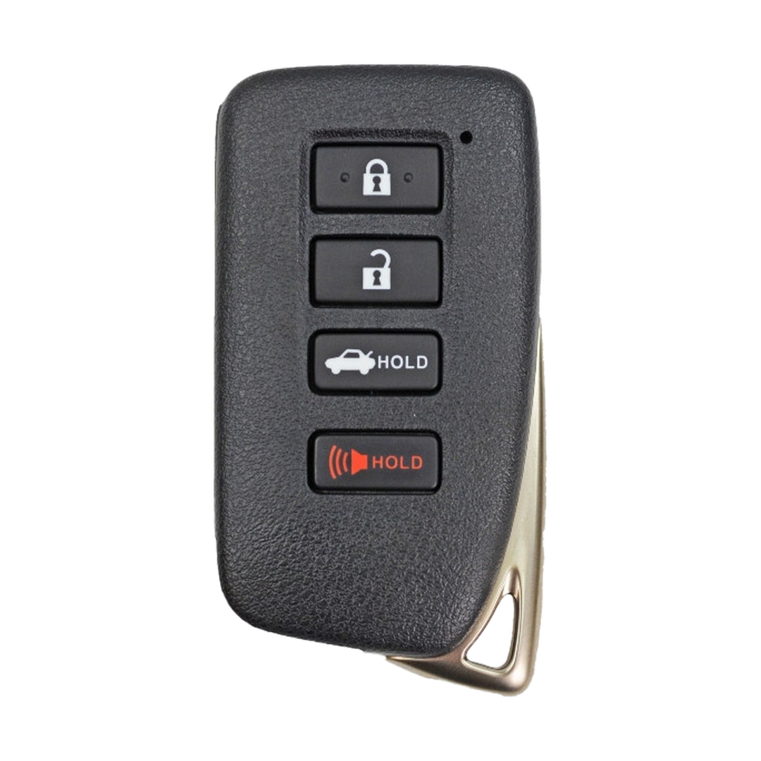 Like New Refurbished 4-Button Smart Key Fob with Lock, Unlock, Trunk Hold, Panic for Select Lexus Vehicles (LEXSK-4B-TR-47-REF-K)
