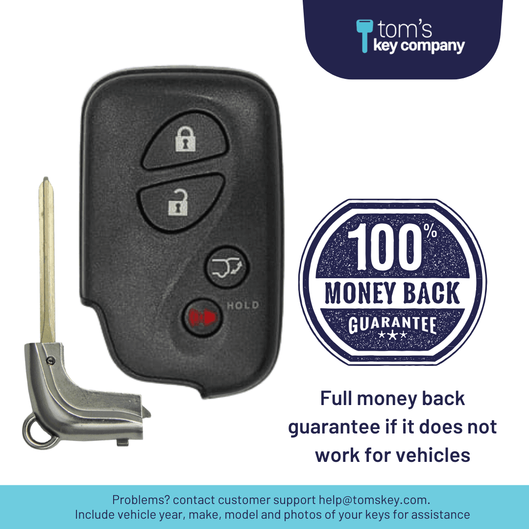 Brand New Aftermarket 4 Button Smart Key with Hatch Release for Select Lexus Vehicles (LEXUS-HYQ14ACX-4B-HATCH)