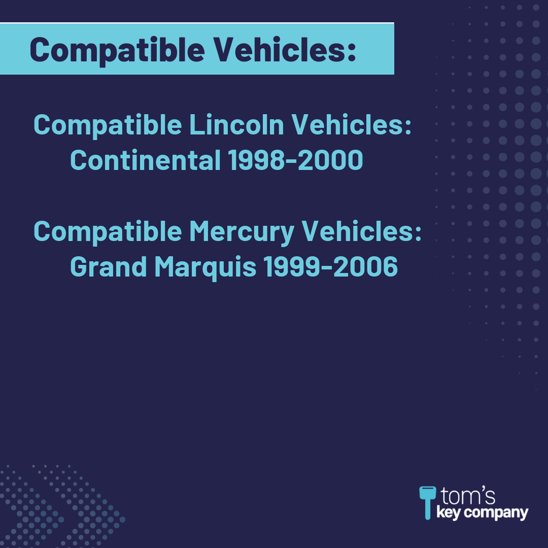 Brand New Aftermarket 4-Button Remote Fob with Lock, Unlock, Trunk, Panic for Select Lincoln and Mercury Vehicles (LINFOB-4B-TR-748-K)