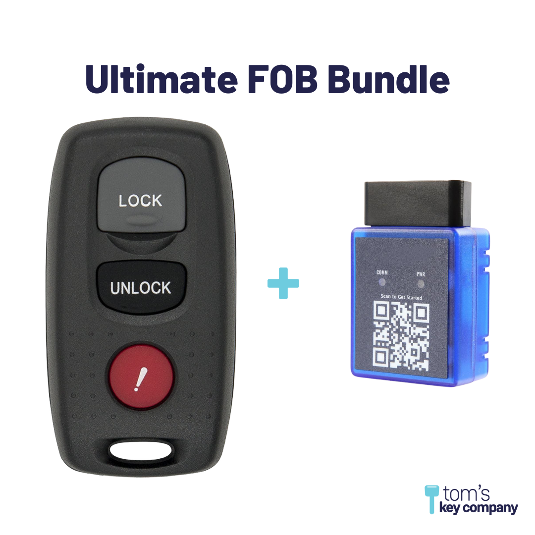Ultimate Remote FOB Bundle with Programming Tool and Aftermarket 3 Button Remote FOB for Select Mazda Vehicles (MAZFOB-3B-338-K-UKB)