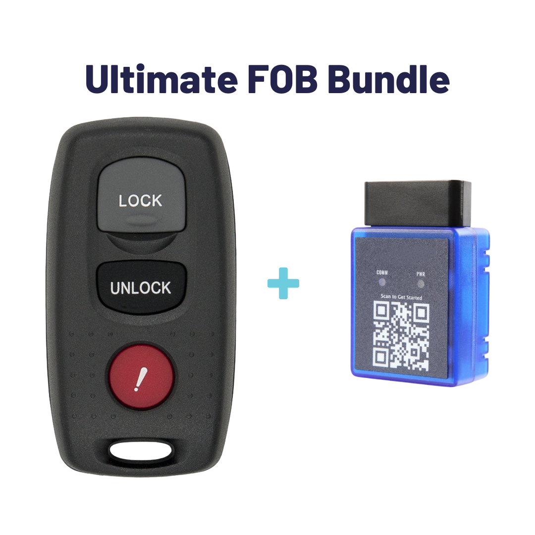 Ultimate Remote FOB Bundle with Programming Tool and Aftermarket 3 Button Remote FOB for Select Mazda Vehicles (MAZFOB-3B-338-K-UKB)