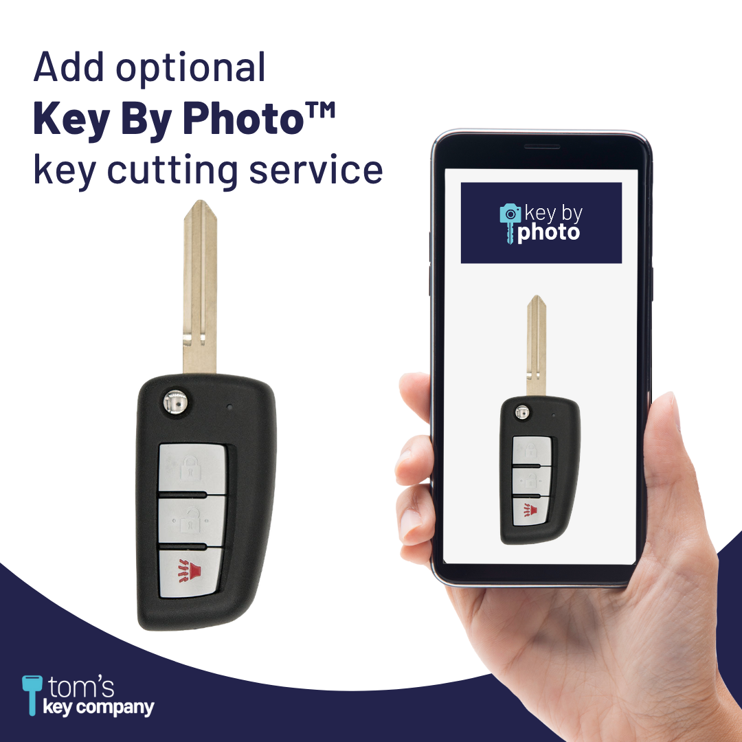 Brand New Aftermarket 3-Button Remote Key with Lock, Unlock, Panic for Select Nissan Vehicles (NISCK-3B-332-K)