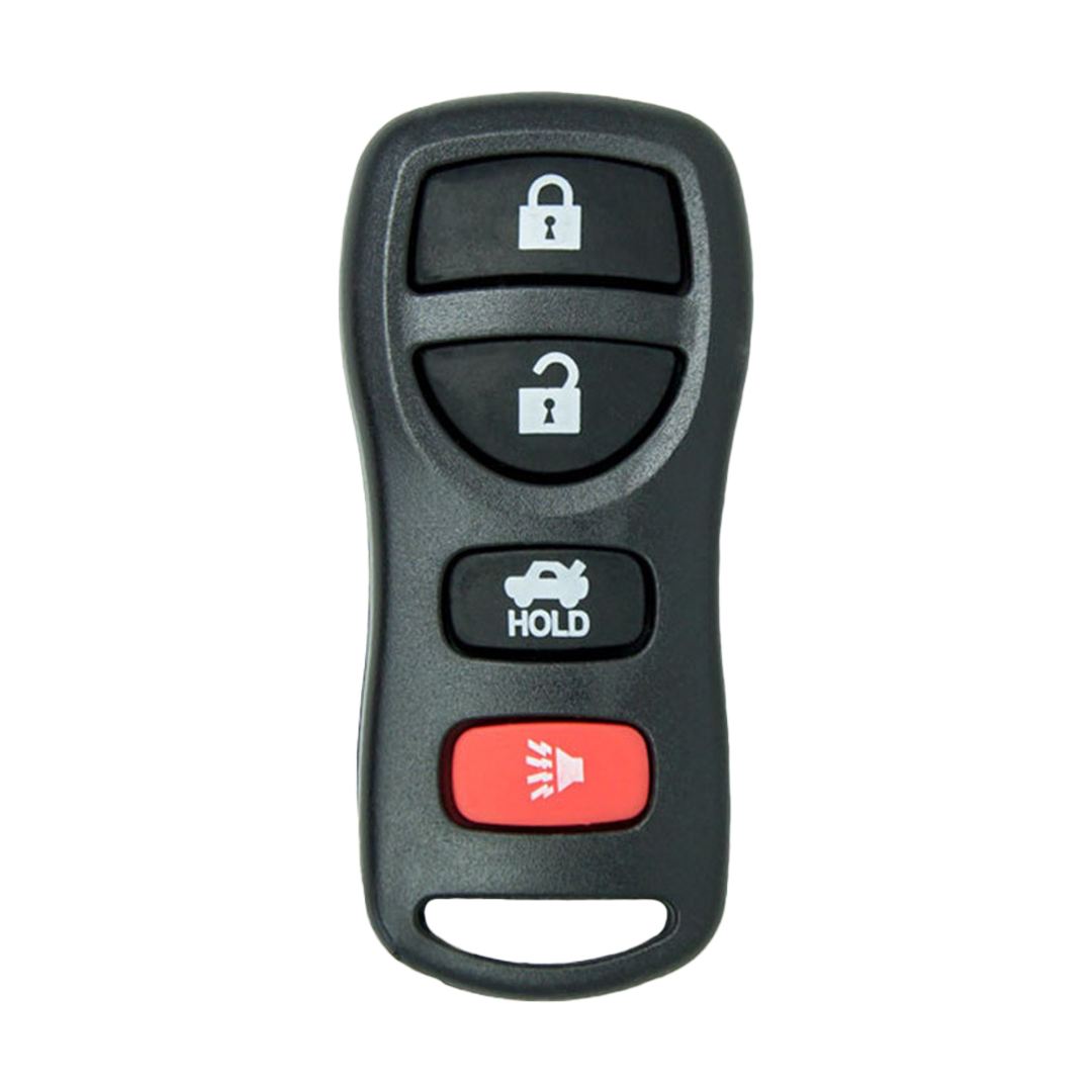 Brand New Aftermarket 4-Button Remote Fob with Lock, Unlock, Trunk Hold, Panic for Select INFINITI Vehicles (NISFOB-4B-TR-227-K)