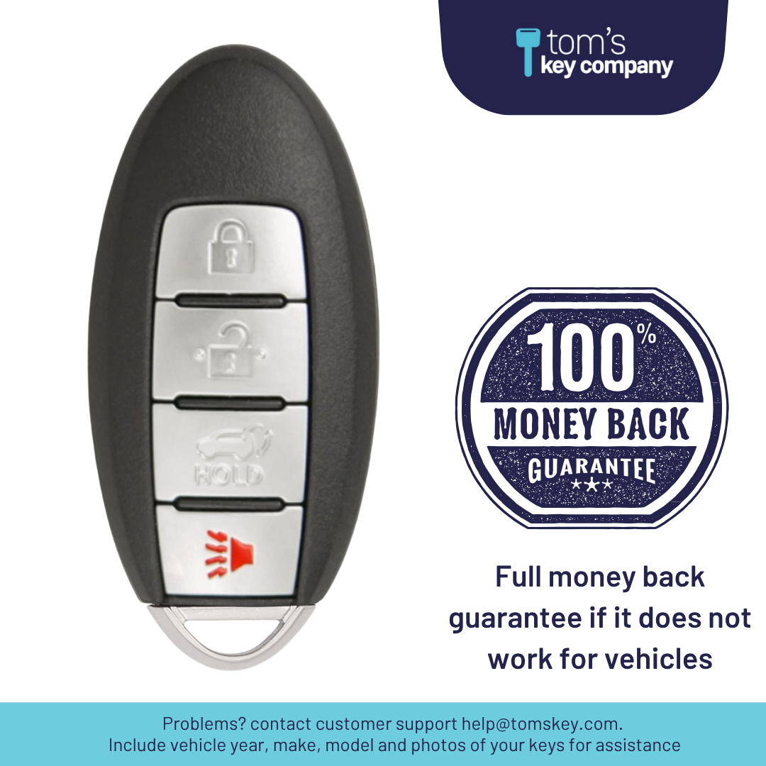 Brand New Aftermarket 4 Button Smart Key with Hatch Release for Select Nissan & INFINITI Vehicles (NISSK-4B-HR-624)