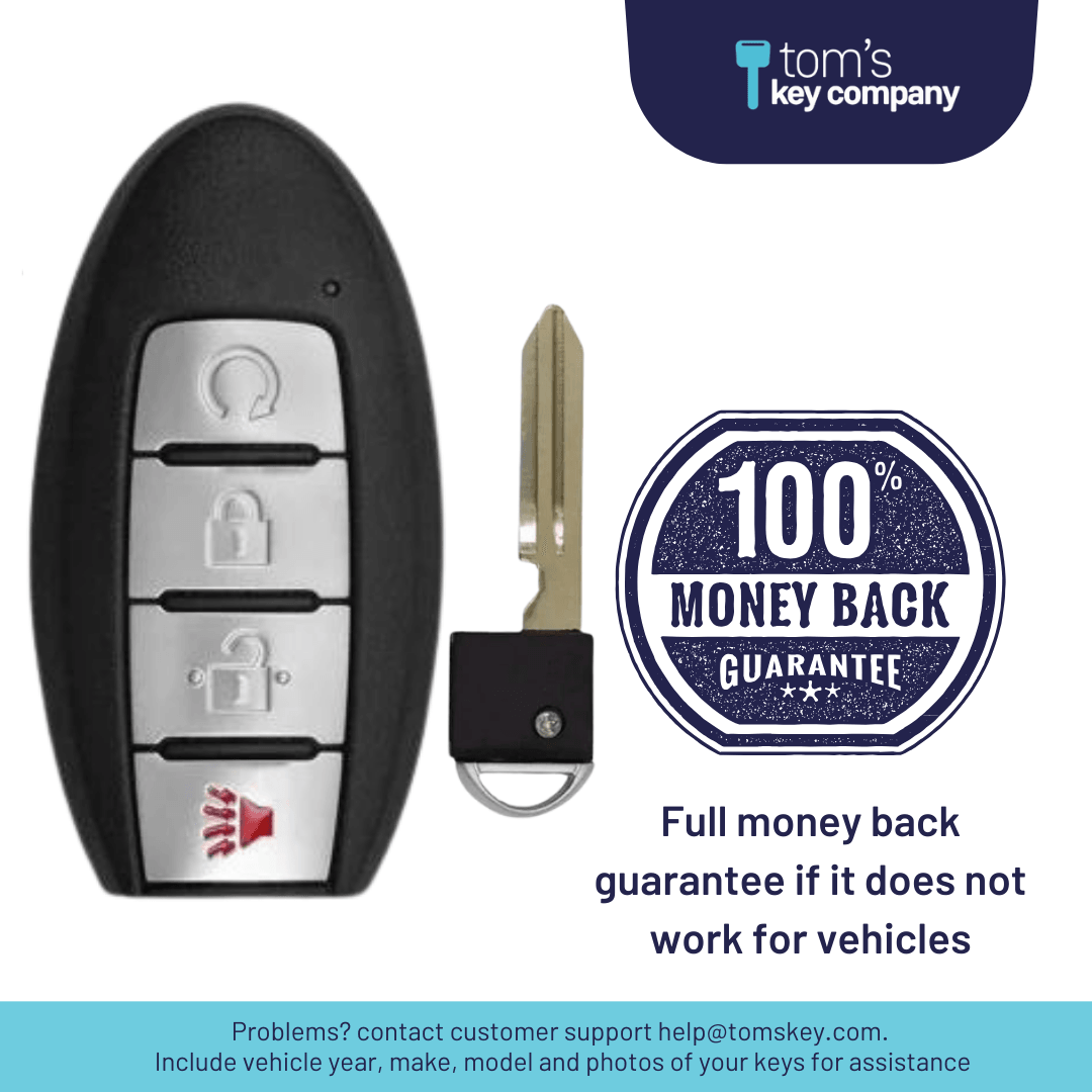 Brand New Aftermarket 4-button Smart Key Remote Fob with Remote Start for Select Nissan Vehicles (NISSK-4B-RS-4014)