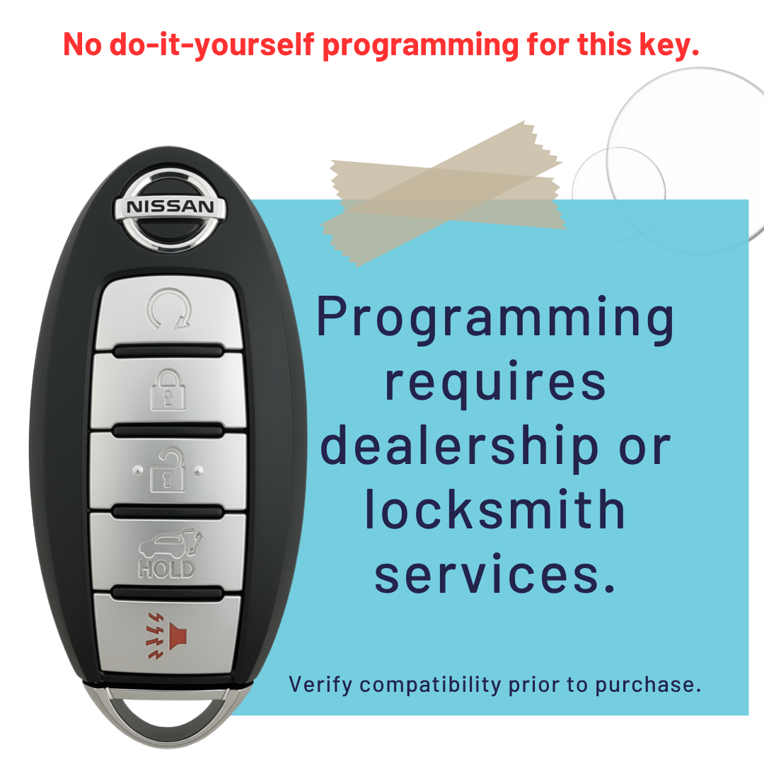Like New Refurbished OEM 5 Button Smart Key with Hatch Release & Remote Start for Select Nissan Rogue Vehicles