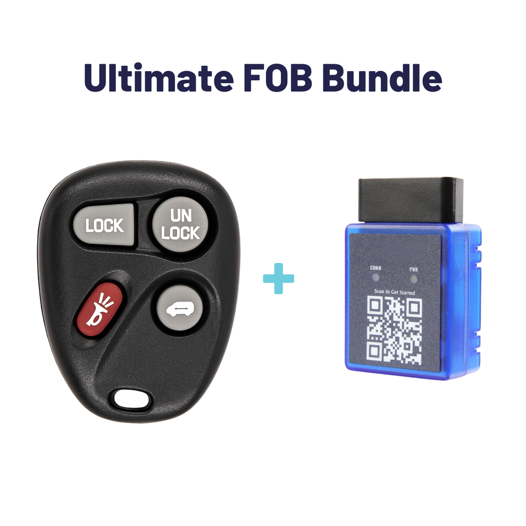 Ultimate Remote FOB Bundle with Programming Tool and Aftermarket 4 Button Remote FOB for Select Chevrolet, Oldsmobile and Pontiac Vehicles (OLDFOB-4B-614-K-UKB)