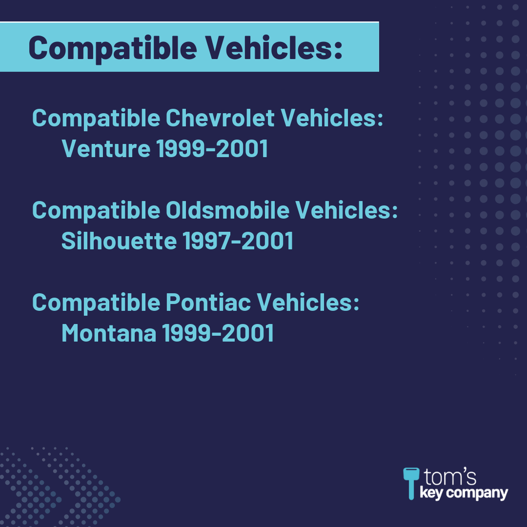 Brand New Aftermarket 4-Button Remote Fob with Lock, Unlock, Sliding Door, Panic for Select Chevrolet, Oldsmobile and Pontiac Vehicles (OLDFOB-4B-614-K)