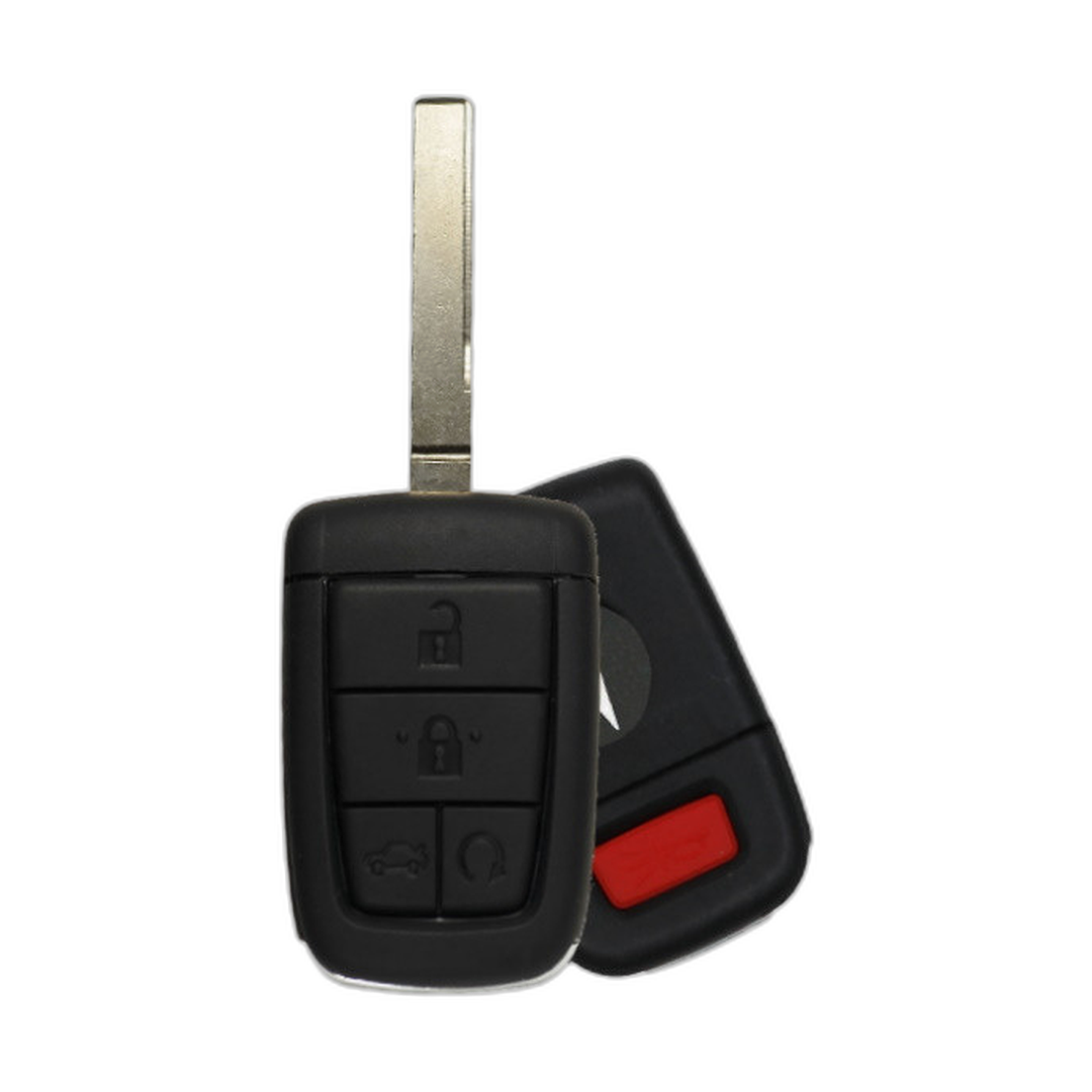 Brand New Aftermarket 5-Button Remote Key with Lock, Unlock, Remote Start, Trunk, Panic for Select Pontiac Vehicles (PONCK-5B-RSTR-822-REF-K)