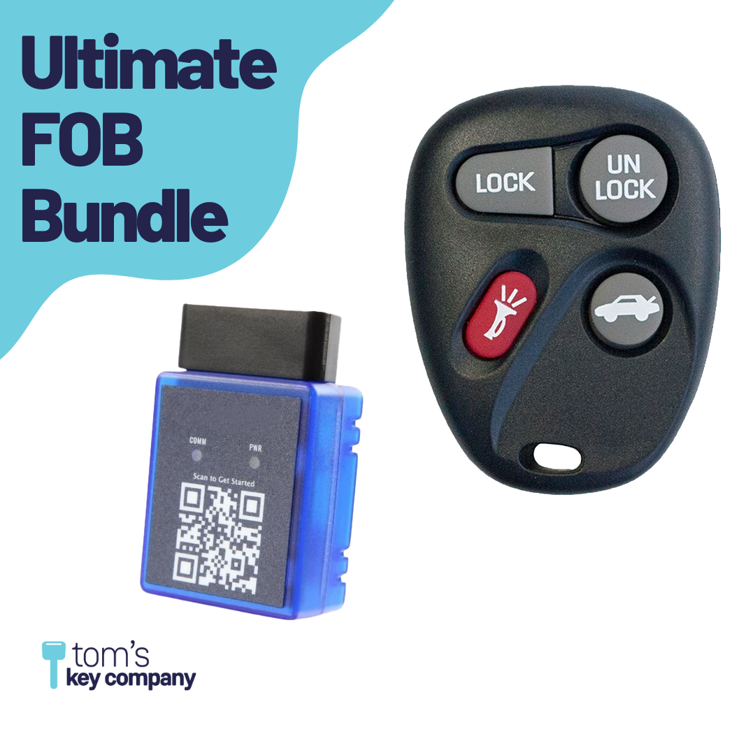 Ultimate Remote FOB Bundle with Programming Tool and Aftermarket 4 Button Remote FOB for Select Pontiac Vehicles (PONFOB-4B-592-K-UKB)