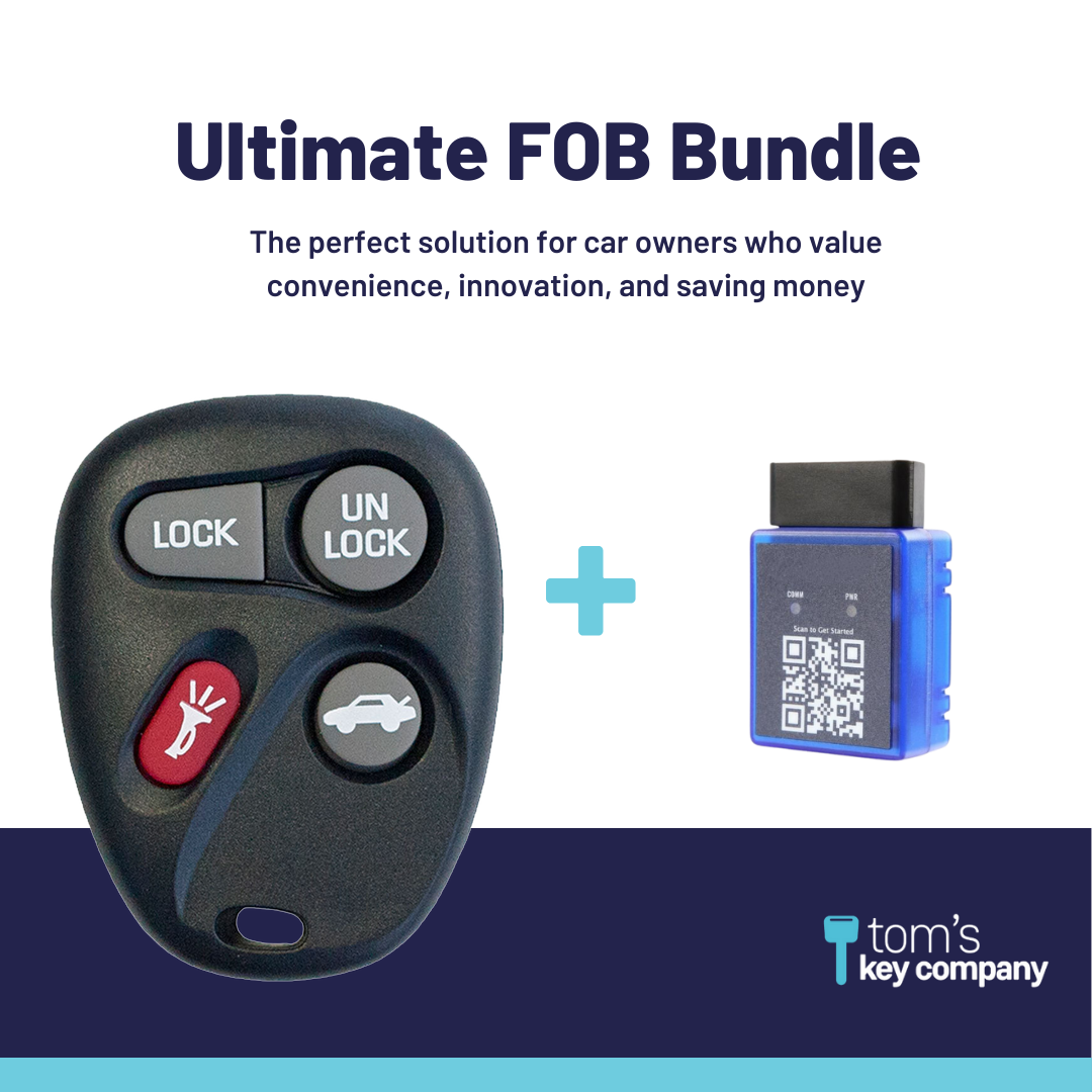 Ultimate Remote FOB Bundle with Programming Tool and Aftermarket 4 Button Remote FOB for Select Pontiac Vehicles (PONFOB-4B-592-K-UKB)