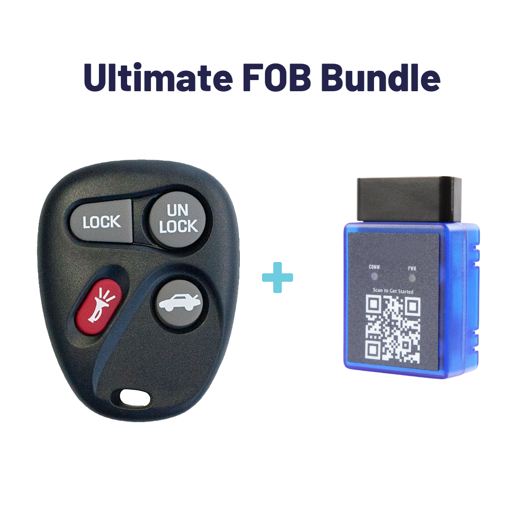 Ultimate Remote FOB Bundle with Programming Tool and Aftermarket 4 Button Remote FOB for Select Pontiac Vehicles (PONFOB-4B-592-K-UKB)