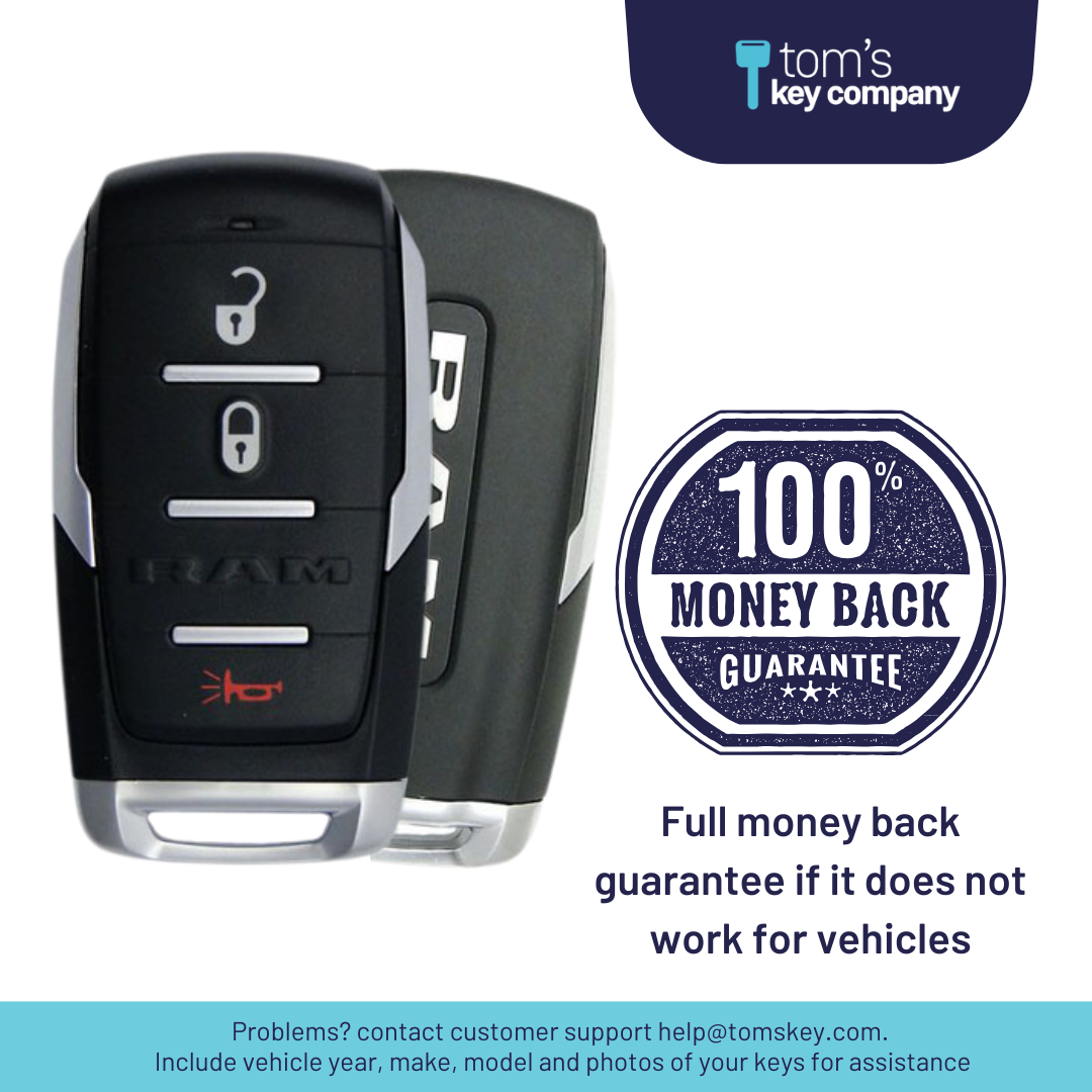 Like New Refurbished OEM 3 Button Smart Key for Select RAM Vehicles (RAM-OHT-3B-TMB-REFURB)