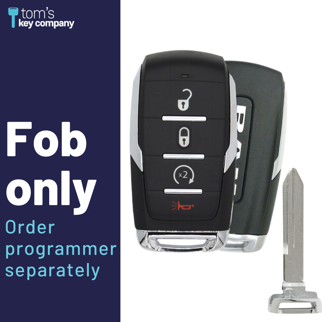 Like New Refurbished OEM 4 Button Smart Key with Remote Start for Select RAM Vehicles (RAM-OHT-4B-RS-TMB-REFURB)