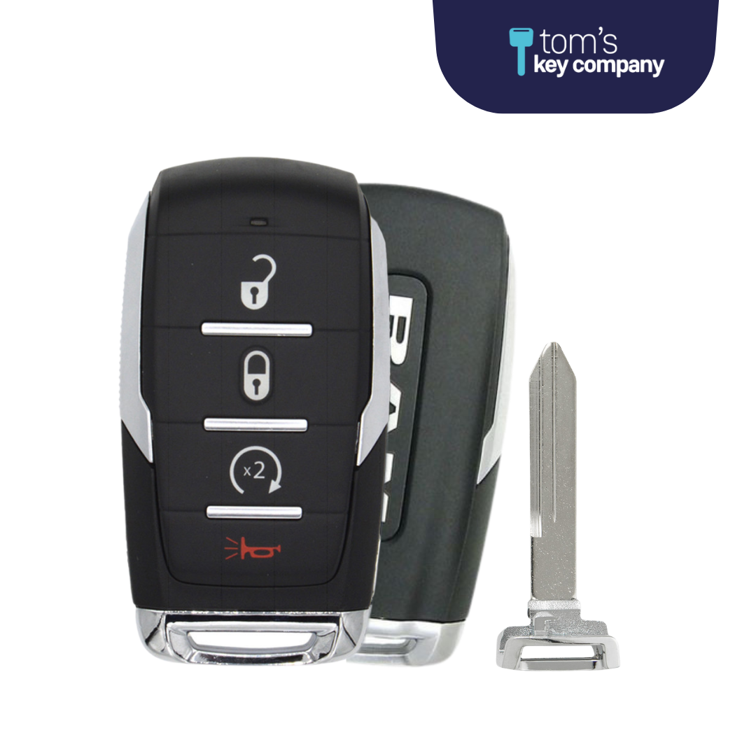 Like New Refurbished OEM 4 Button Smart Key with Remote Start for Select RAM Vehicles (RAM-OHT-4B-RS-TMB-REFURB)