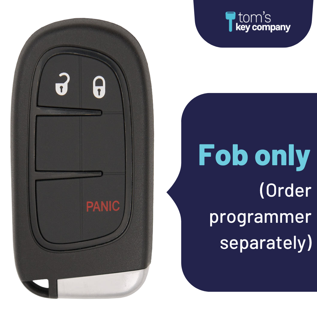 Like New Refurbished 3-Button Smart Key Fob with Lock, Unlock, Panic for Select Dodge and RAM Vehicles (RAMSK-3B-606-K)