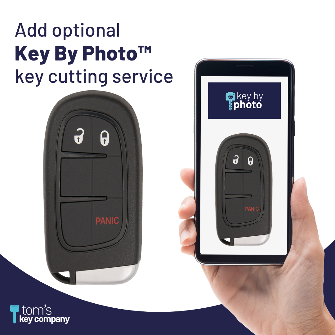 Like New Refurbished 3-Button Smart Key Fob with Lock, Unlock, Panic for Select Dodge and RAM Vehicles (RAMSK-3B-606-K)