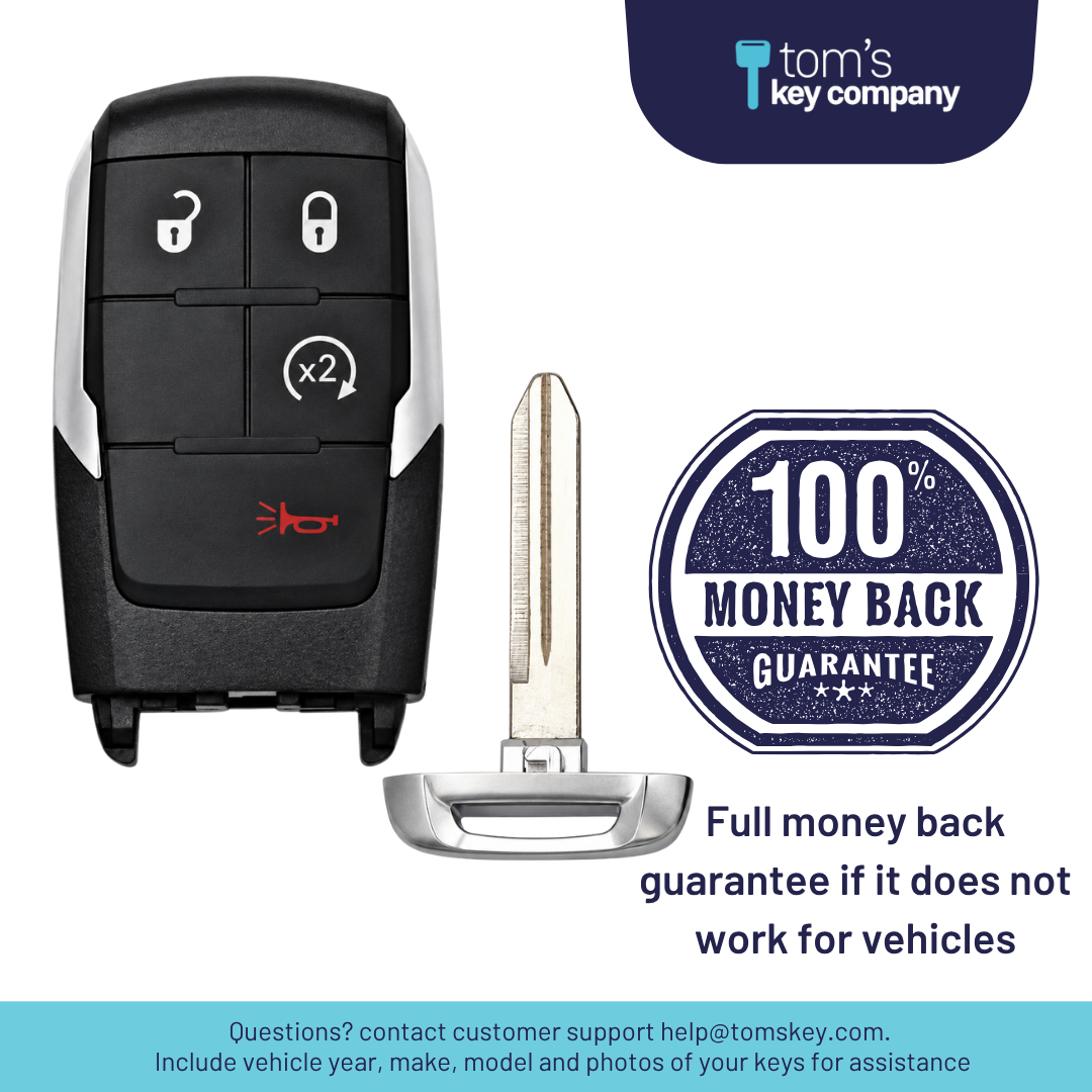 Brand New Aftermarket Smart Key 4-Button with Remote Start for Select RAM 2500-5500 Vehicles