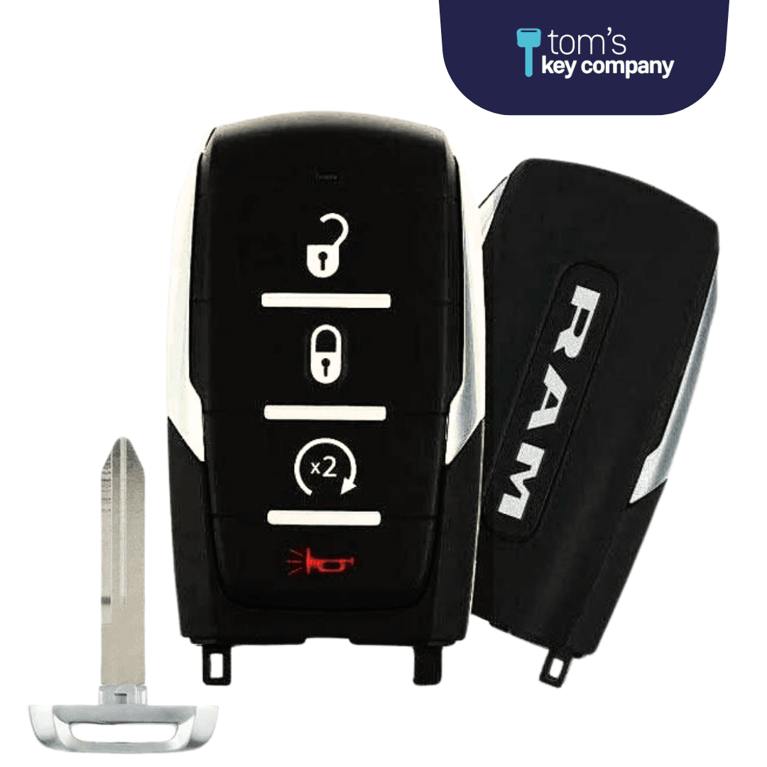 Brand New OEM 4 Button Smart Key with Remote Start for Select RAM Vehicles (RAMSK-4B-RS-OHT-TRUCKS)