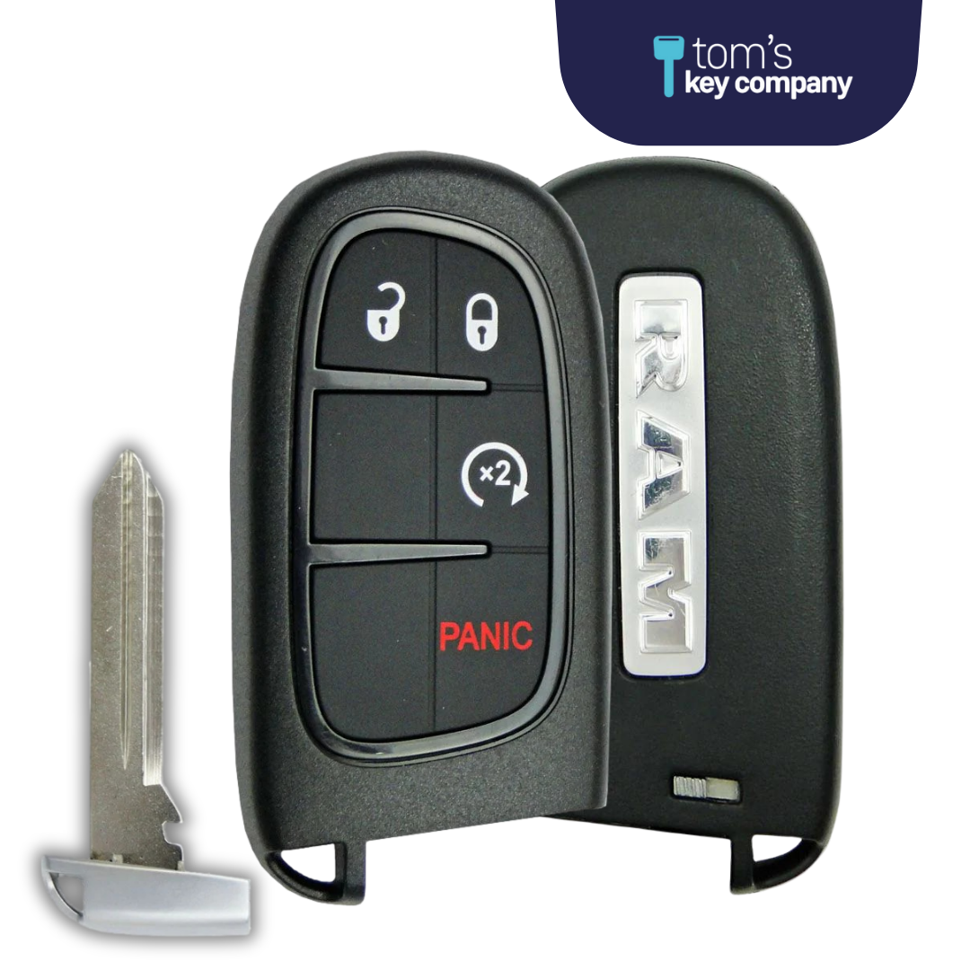 Brand New OEM 4 Button Smart Key with Remote Start for Select RAM Vehicles (RAMSK-4B-RS-TRUCKS-TMB)
