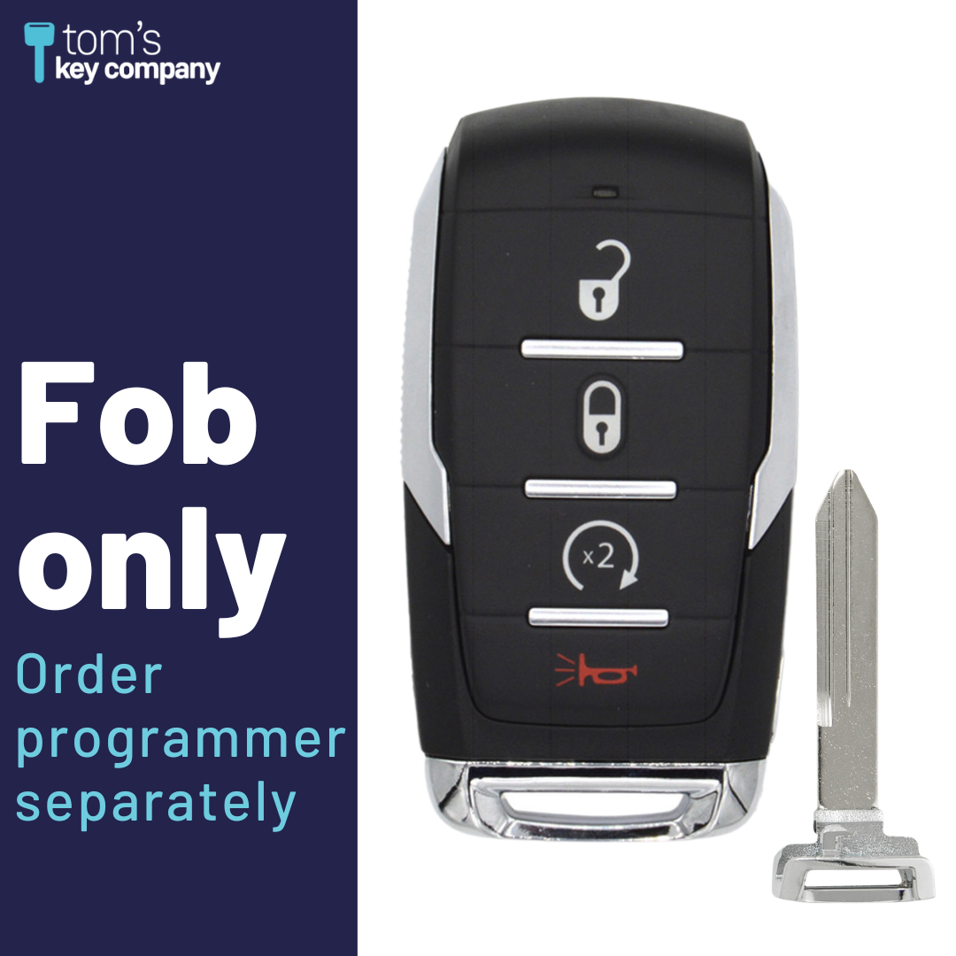 Brand New Aftermarket Smart Key 4-Button with Remote Start for Select RAM Vehicles (RAM-OHT-4B-RS-TMB)