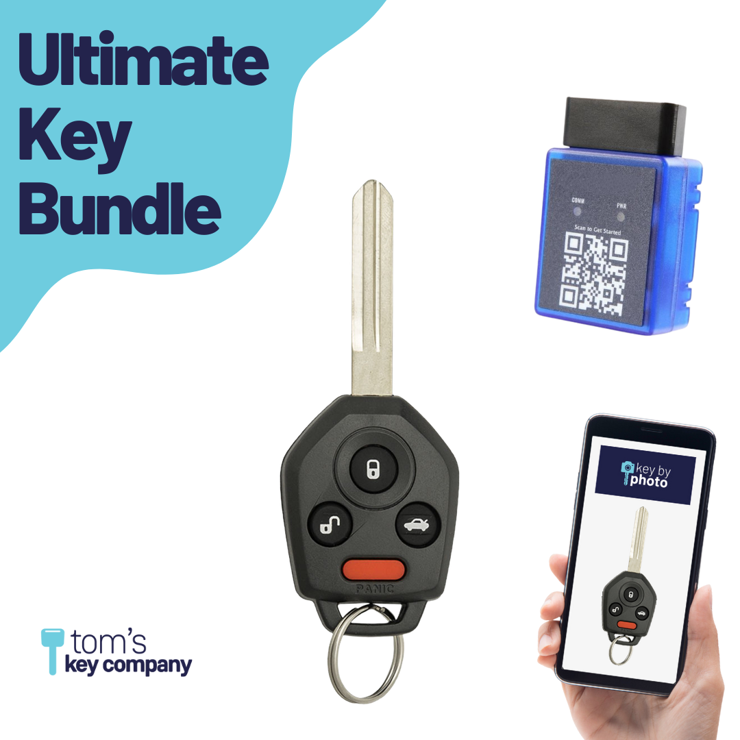 Ultimate Remote Key Bundle with Programming Tool, Aftermarket 4-Button Remote Key and Key By Photo for Select Subaru Vehicles (SUBCK-4B-929-K-UKB)