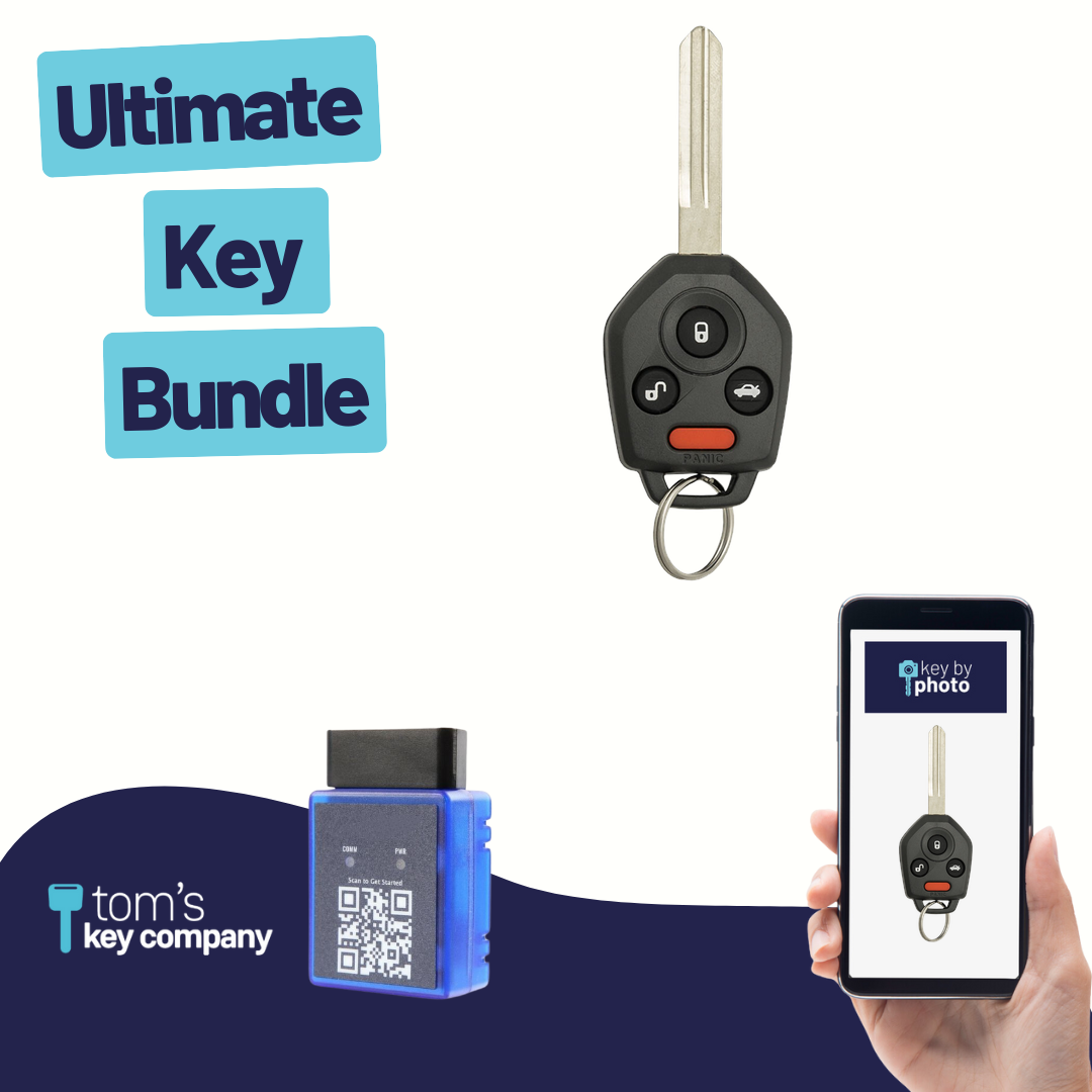 Ultimate Remote Key Bundle with Programming Tool, Aftermarket 4-Button Remote Key and Key By Photo for Select Subaru Vehicles (SUBCK-4B-929-K-UKB)