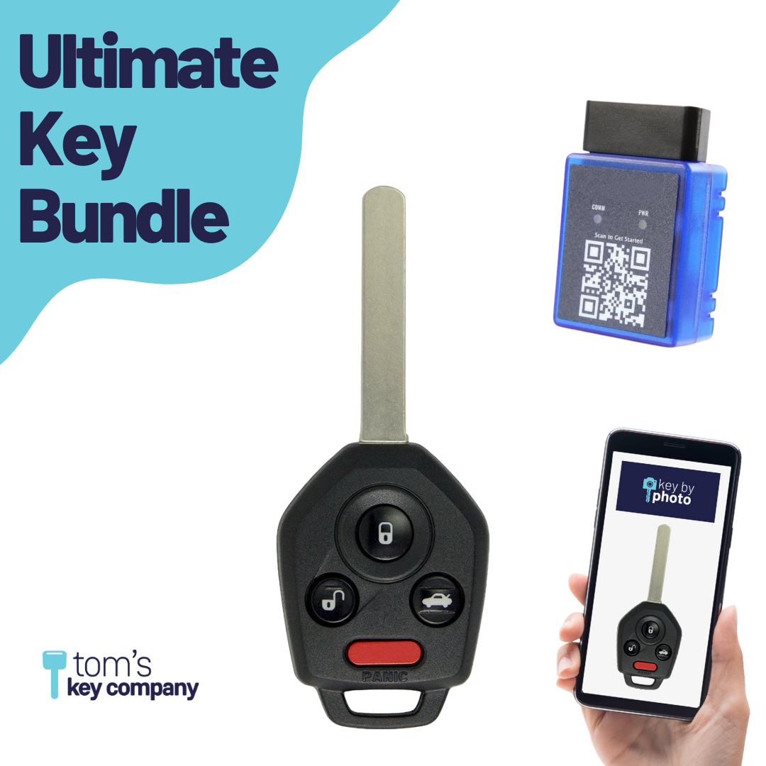 Ultimate Remote Key Bundle with Programming Tool, Aftermarket 4-Button Remote Key and Key By Photo for Select Subaru Vehicles (SUBCK-4B-933-K-UKB)