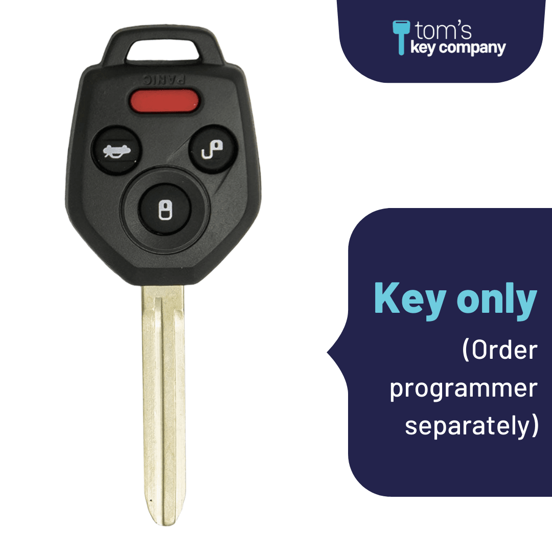 Brand New Aftermarket 4 Button Remote Key with Trunk Release for Select Subaru Vehicles (SUBRK-4B-TR-CWTW)