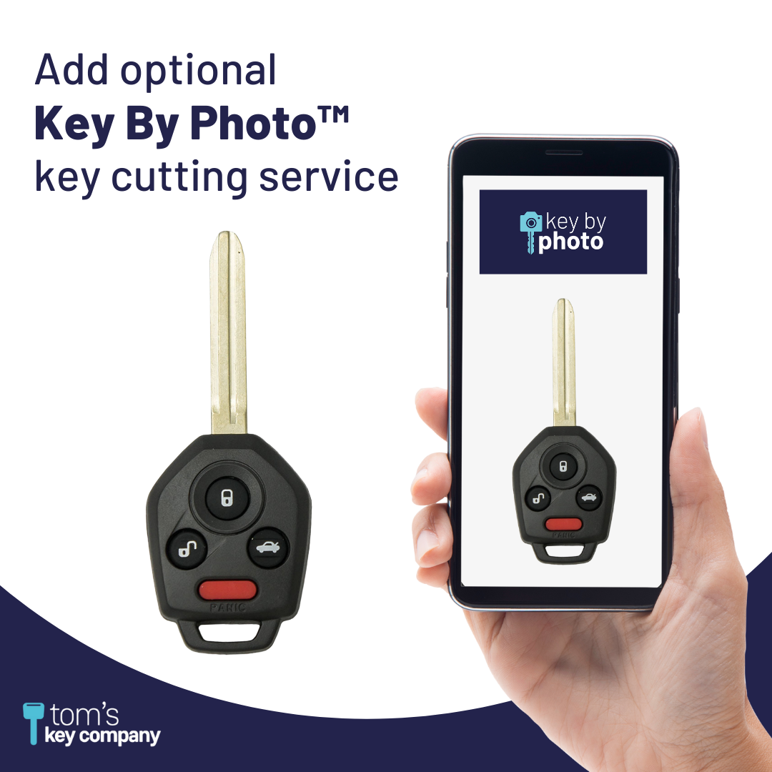 Brand New Aftermarket 4-Button Remote Key with Lock, Unlock, Trunk, Panic for Select Subaru Vehicles (SUBRK-G-4B-TR)