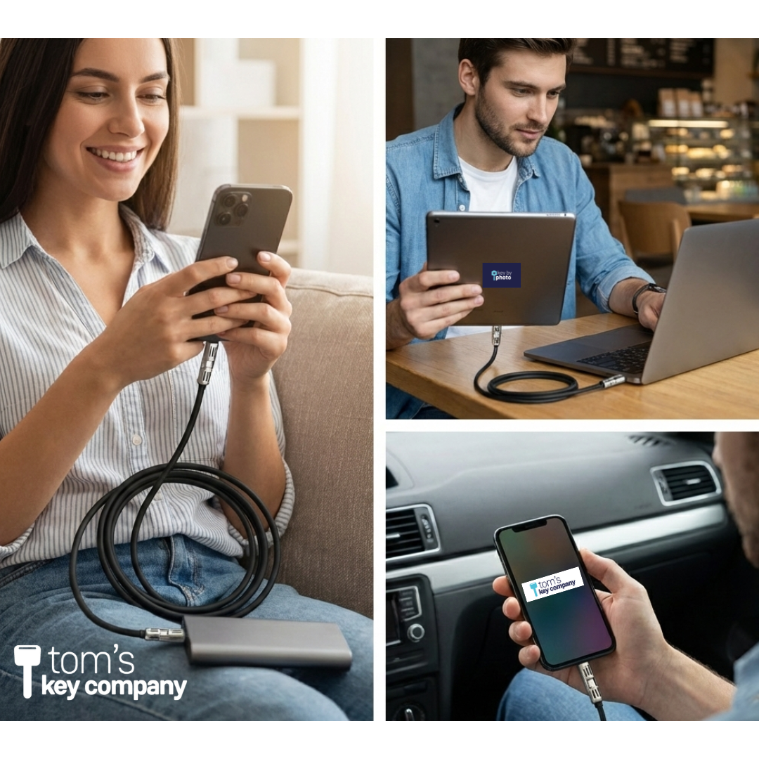 Premium 4-Way Universal Charging Cable – Heavy-Duty 6ft LED Power Cable (USB-A, USB-C, Lightning)