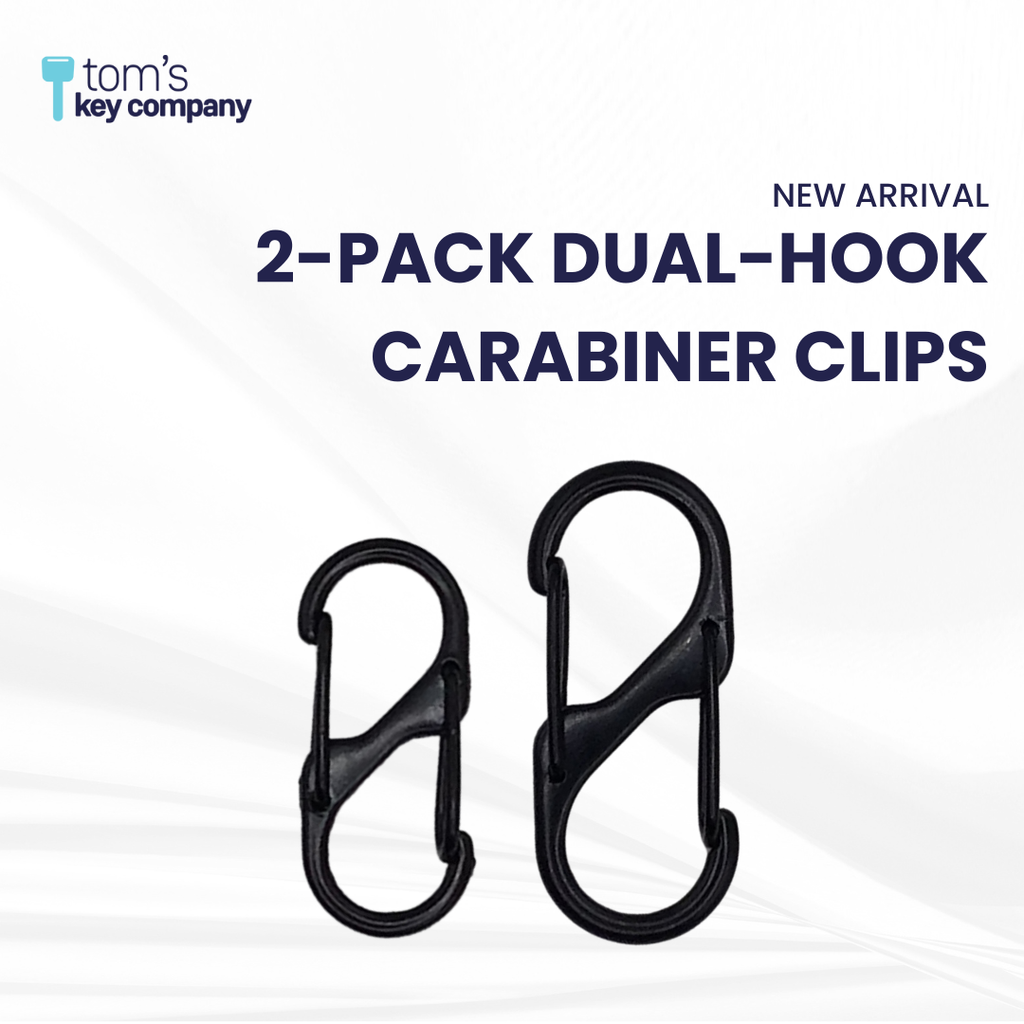 Premium Black Double Sided Carabiner Set Durable Dual-Hook