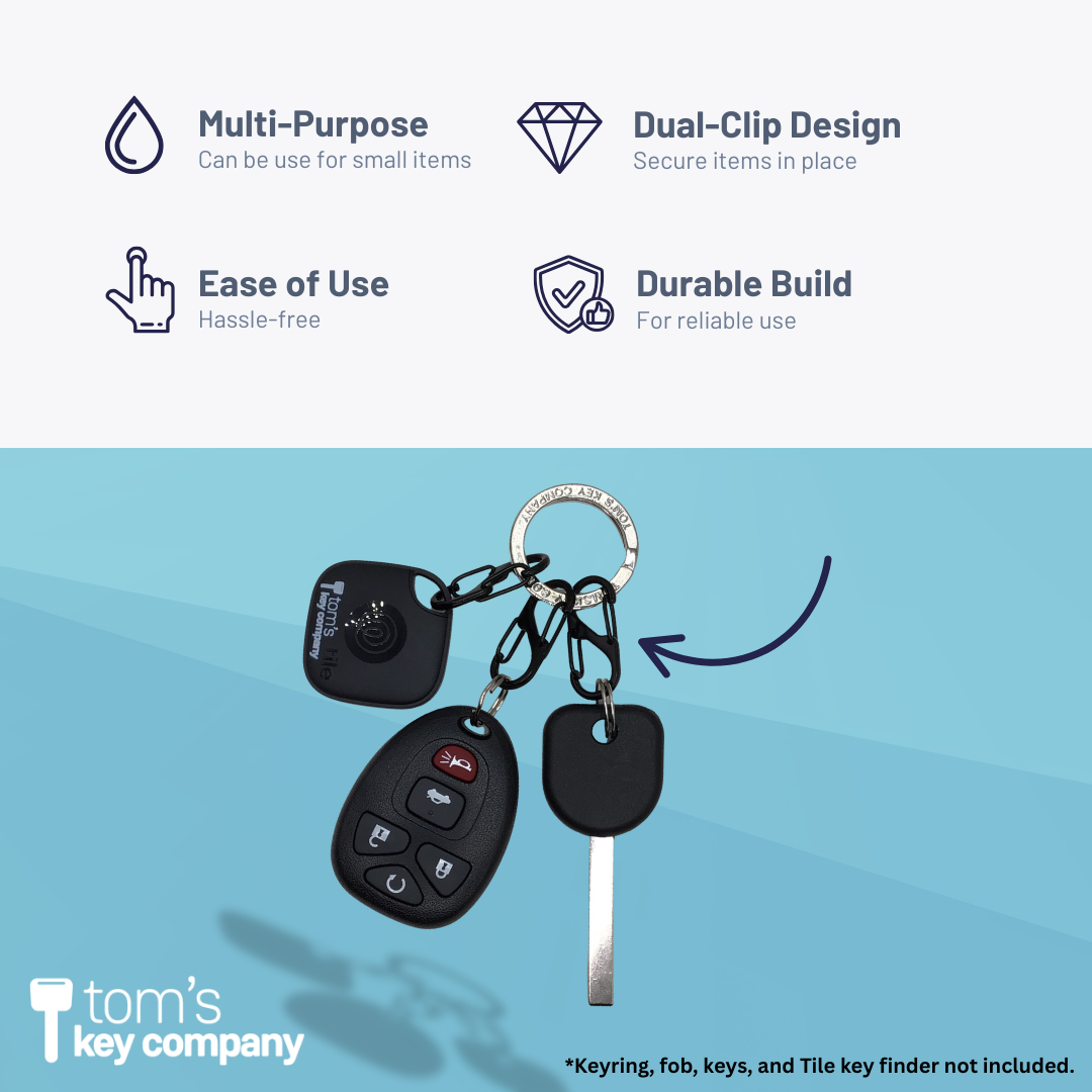 Premium Black Double Sided Carabiner Set Durable Dual-Hook Carabiner Clips