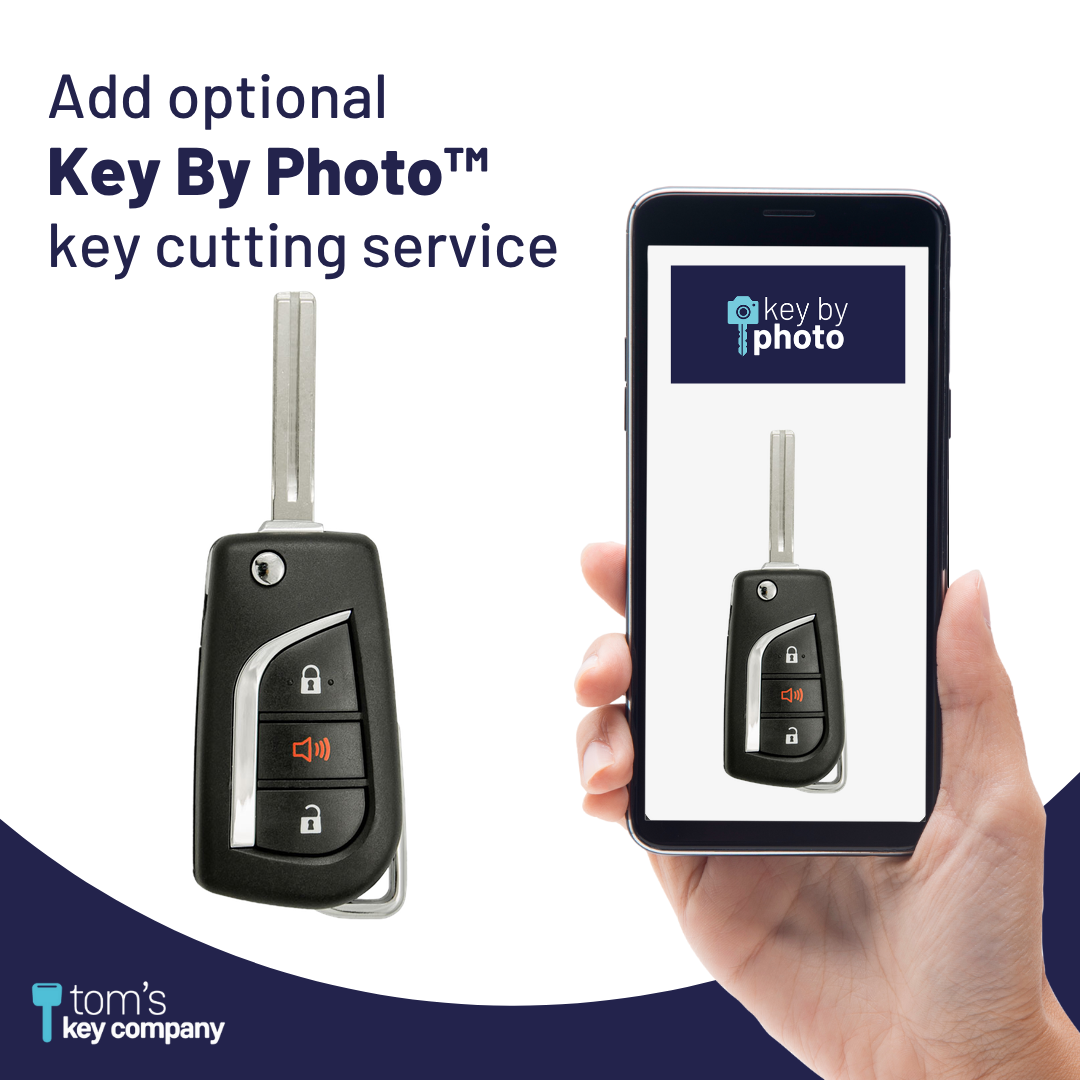Brand New Aftermarket 3-Button Remote Key with Lock, Unlock, Panic for Select Toyota Vehicles (TOYCK-3B-261-K)