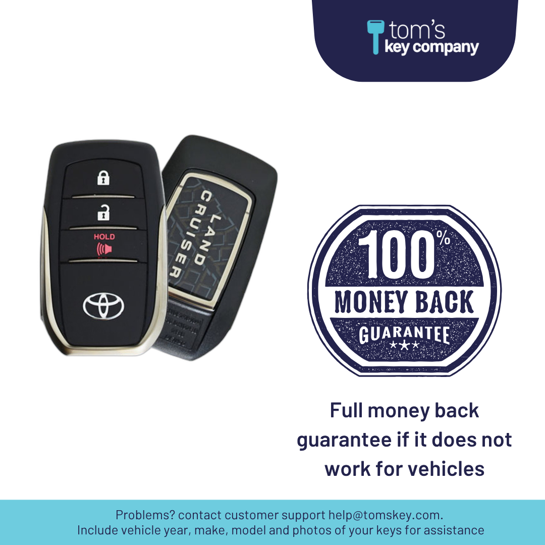 Like New Refurbished 3-Button Smart Key Fob with Lock, Unlock, Panic for Select Toyota Vehicles (TOYSK-3B-293-REF-K)