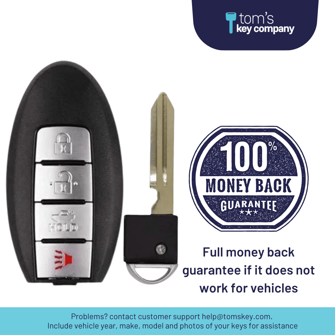 Brand New Aftermarket 4 Button Smart Key with Trunk Release for Select Nissan Vehicles (NISSK-4B-TR-735) - Tom's Key Company