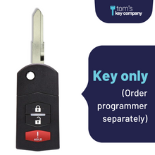 Load image into Gallery viewer, Brand New Aftermarket Keyless Entry Flip Key 3-Button for Select Mazda Vehicles (MAZFLP-3B) - Tom&#39;s Key Company
