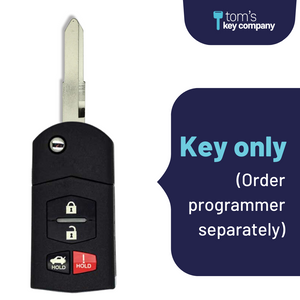 Brand New Aftermarket Keyless Entry Flip Key 4-Button with Trunk Release for Select Mazda Vehicles (MAZFLP-4B-TRUNK) - Tom's Key Company