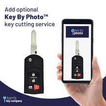 Load image into Gallery viewer, Brand New Aftermarket Keyless Entry Flip Key 4-Button with Trunk Release for Select Mazda Vehicles (MAZFLP-4B-TRUNK) - Tom&#39;s Key Company